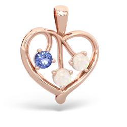 Tanzanite Glowing Heart 14K Rose Gold pendant P2233