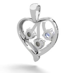 Tanzanite Glowing Heart 14K White Gold pendant P2233