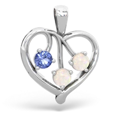 Tanzanite Glowing Heart 14K White Gold pendant P2233