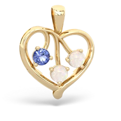 Tanzanite Glowing Heart 14K Yellow Gold pendant P2233