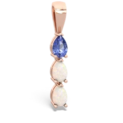 Tanzanite Dew Drops 14K Rose Gold pendant P2251