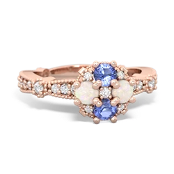 Tanzanite Sparkling Tiara Cluster 14K Rose Gold ring R26293RD