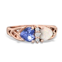 Tanzanite Celtic Knot Double Heart 14K Rose Gold ring R5040