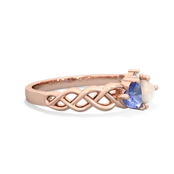 Tanzanite Heart To Heart Braid 14K Rose Gold ring R5870