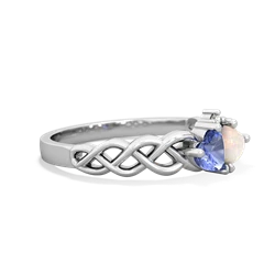 Tanzanite Heart To Heart Braid 14K White Gold ring R5870