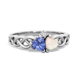 Tanzanite Heart To Heart Braid 14K White Gold ring R5870