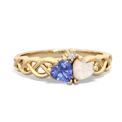 Tanzanite Heart To Heart Braid 14K Yellow Gold ring R5870