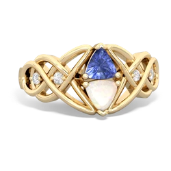 Tanzanite Keepsake Celtic Knot 14K Yellow Gold ring R5300