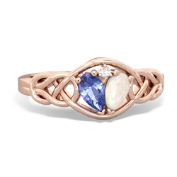 Tanzanite Celtic Love Knot 14K Rose Gold ring R5420