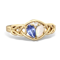 Tanzanite Celtic Love Knot 14K Yellow Gold ring R5420