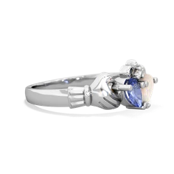 Tanzanite 'Our Heart' Claddagh 14K White Gold ring R2388