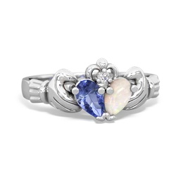 Tanzanite 'Our Heart' Claddagh 14K White Gold ring R2388