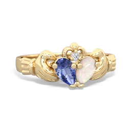 Tanzanite 'Our Heart' Claddagh 14K Yellow Gold ring R2388