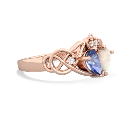 Tanzanite 'One Heart' Celtic Knot Claddagh 14K Rose Gold ring R5322