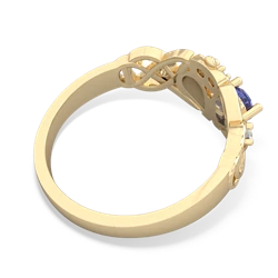 Tanzanite 'One Heart' Celtic Knot Claddagh 14K Yellow Gold ring R5322