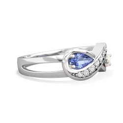 Tanzanite Diamond Infinity 14K White Gold ring R5390