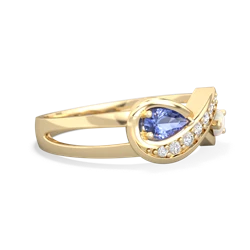 Tanzanite Diamond Infinity 14K Yellow Gold ring R5390