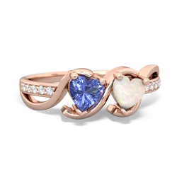 Tanzanite Side By Side 14K Rose Gold ring R3090