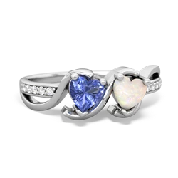 Tanzanite Side By Side 14K White Gold ring R3090