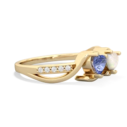 Tanzanite Side By Side 14K Yellow Gold ring R3090