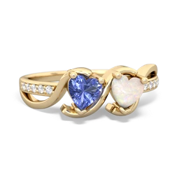 Tanzanite Side By Side 14K Yellow Gold ring R3090