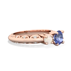 Tanzanite Art Deco Eternal Embrace Engagement 14K Rose Gold ring C2003