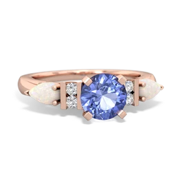 Tanzanite 6Mm Round Eternal Embrace Engagement 14K Rose Gold ring R2005