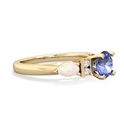 Tanzanite 6Mm Round Eternal Embrace Engagement 14K Yellow Gold ring R2005