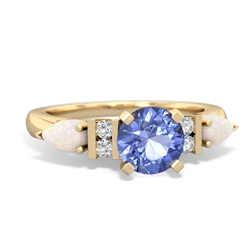 Tanzanite 6Mm Round Eternal Embrace Engagement 14K Yellow Gold ring R2005