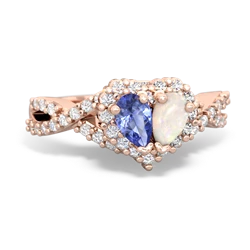 Tanzanite Diamond Twist 'One Heart' 14K Rose Gold ring R2640HRT