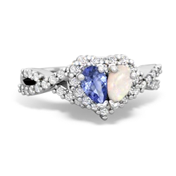 Tanzanite Diamond Twist 'One Heart' 14K White Gold ring R2640HRT