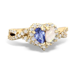 Tanzanite Diamond Twist 'One Heart' 14K Yellow Gold ring R2640HRT