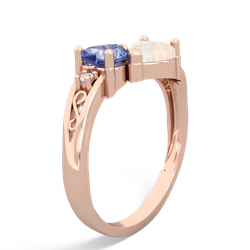 Tanzanite Snuggling Hearts 14K Rose Gold ring R2178