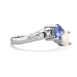 Tanzanite Snuggling Hearts 14K White Gold ring R2178