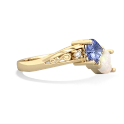 Tanzanite Snuggling Hearts 14K Yellow Gold ring R2178