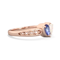 Tanzanite Filligree 'One Heart' 14K Rose Gold ring R5070