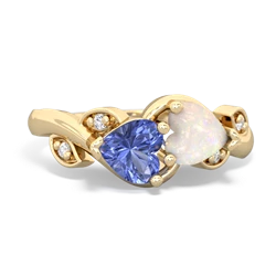 Tanzanite Floral Elegance 14K Yellow Gold ring R5790