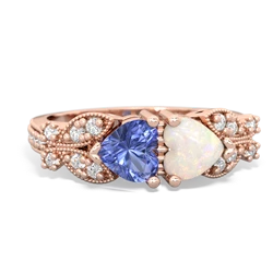 Tanzanite Diamond Butterflies 14K Rose Gold ring R5601