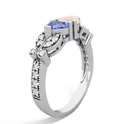 Tanzanite Diamond Butterflies 14K White Gold ring R5601