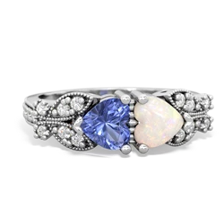 Tanzanite Diamond Butterflies 14K White Gold ring R5601