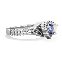 Tanzanite Celtic Knot Two Hearts As One 14K White Gold ring R2644HRT