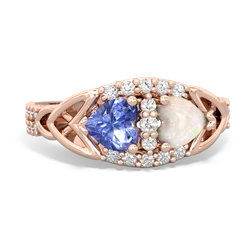 Tanzanite Sparkling Celtic Knot 14K Rose Gold ring R2645