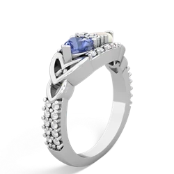 Tanzanite Sparkling Celtic Knot 14K White Gold ring R2645