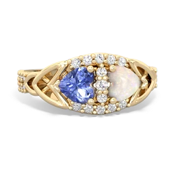 Tanzanite Sparkling Celtic Knot 14K Yellow Gold ring R2645