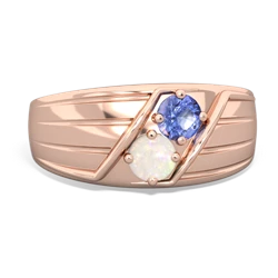 Tanzanite Men's Streamline 14K Rose Gold ring R0460