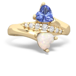 Tanzanite Heart To Heart 14K Yellow Gold ring R2064