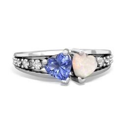 Tanzanite Heart To Heart 14K White Gold ring R3342