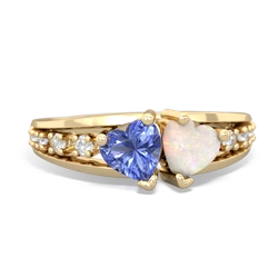 Tanzanite Heart To Heart 14K Yellow Gold ring R3342