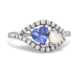 Tanzanite Mother And Child 14K White Gold ring R3010