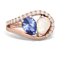 Tanzanite Nestled Heart Keepsake 14K Rose Gold ring R5650